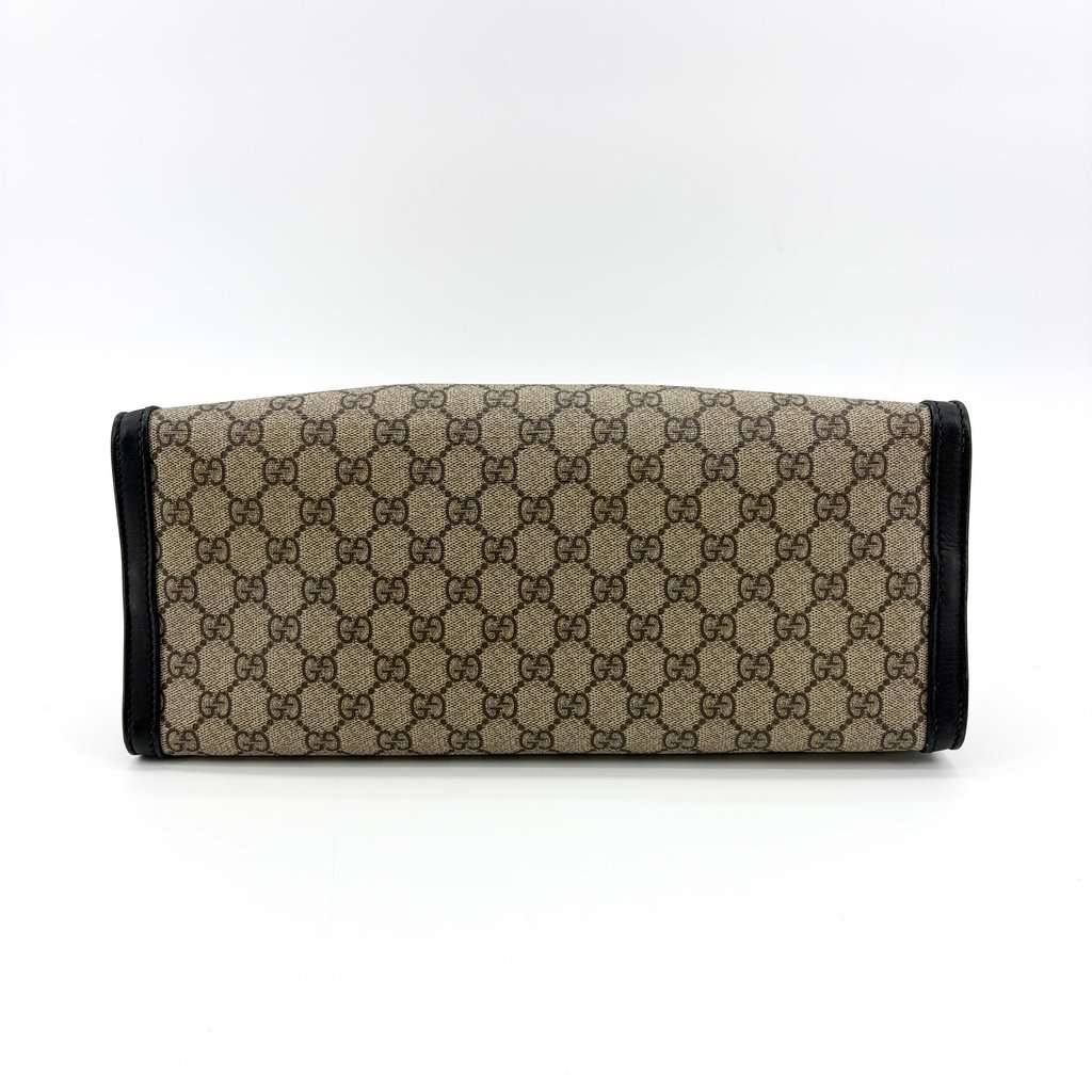 Gucci Padlock GG Supreme Medium Shoulder Bag Black Beige Canvas Good - Box View