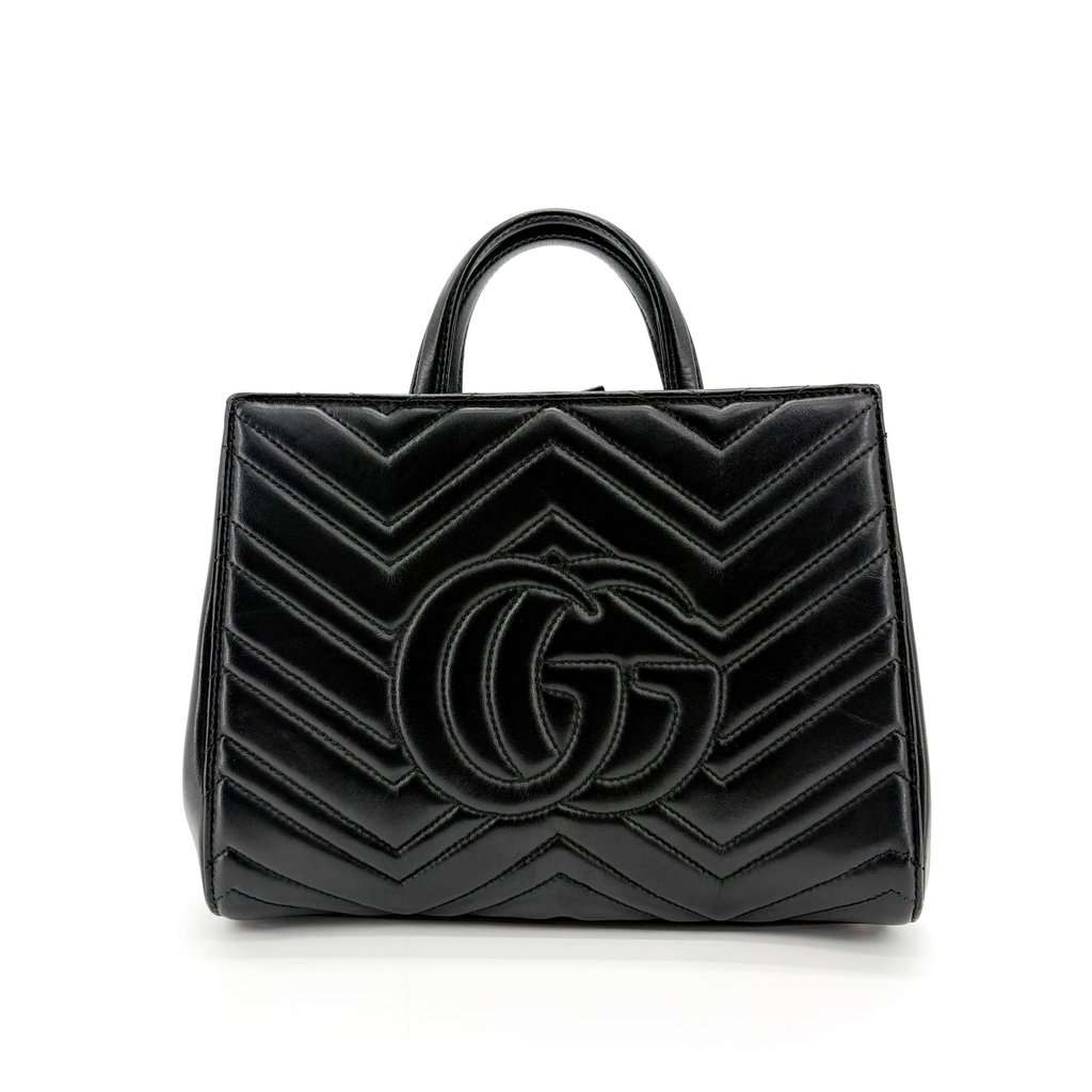 Gucci GG Marmont Matelassé Small Tote Bag Black Black Leather Very good - Inside View