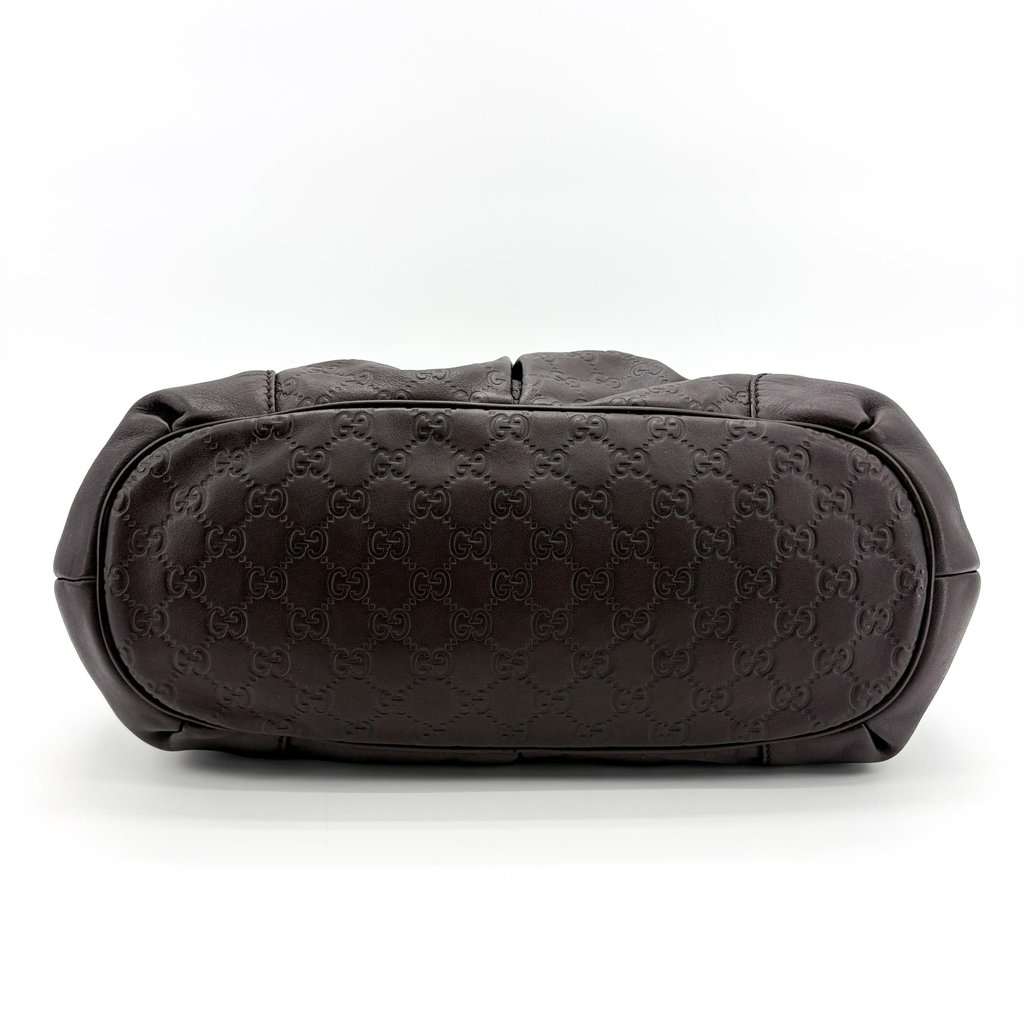 Gucci Guccisima Suki Medium Shoulder Tote Bag Dark Brown Brown Leather Good - Box View