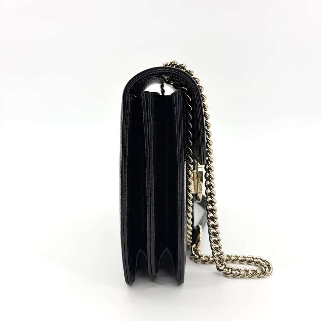 Gucci Interlocking G Small Shoulder Bag Black Black Leather Good - Model View