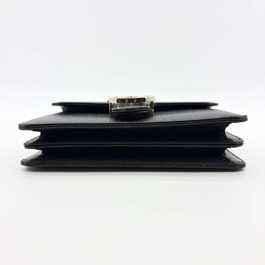 Gucci Interlocking G Small Shoulder Bag Black Black Leather Good - Box View
