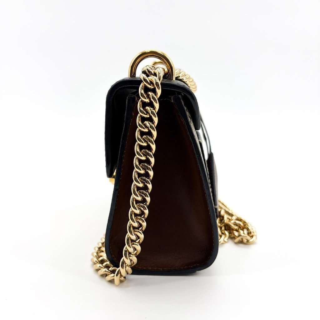 Gucci Padlock Small GG Supreme Shoulder Bag Black Beige Canvas Very good - Inside View