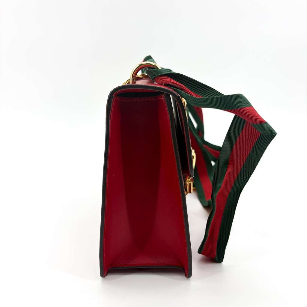Gucci Sylvie Leather Small Shoulder Bag Red Gold Leather Good - Box View