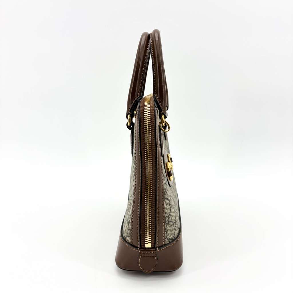 Gucci Horsebit 1955 Small Top Handle Bag Brown Beige Canvas Very good - Box View