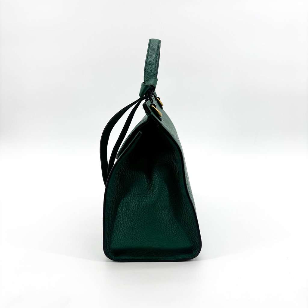 Gucci Double G Medium Top Handle Bag Emerald Green Gold Leather Good - Box View