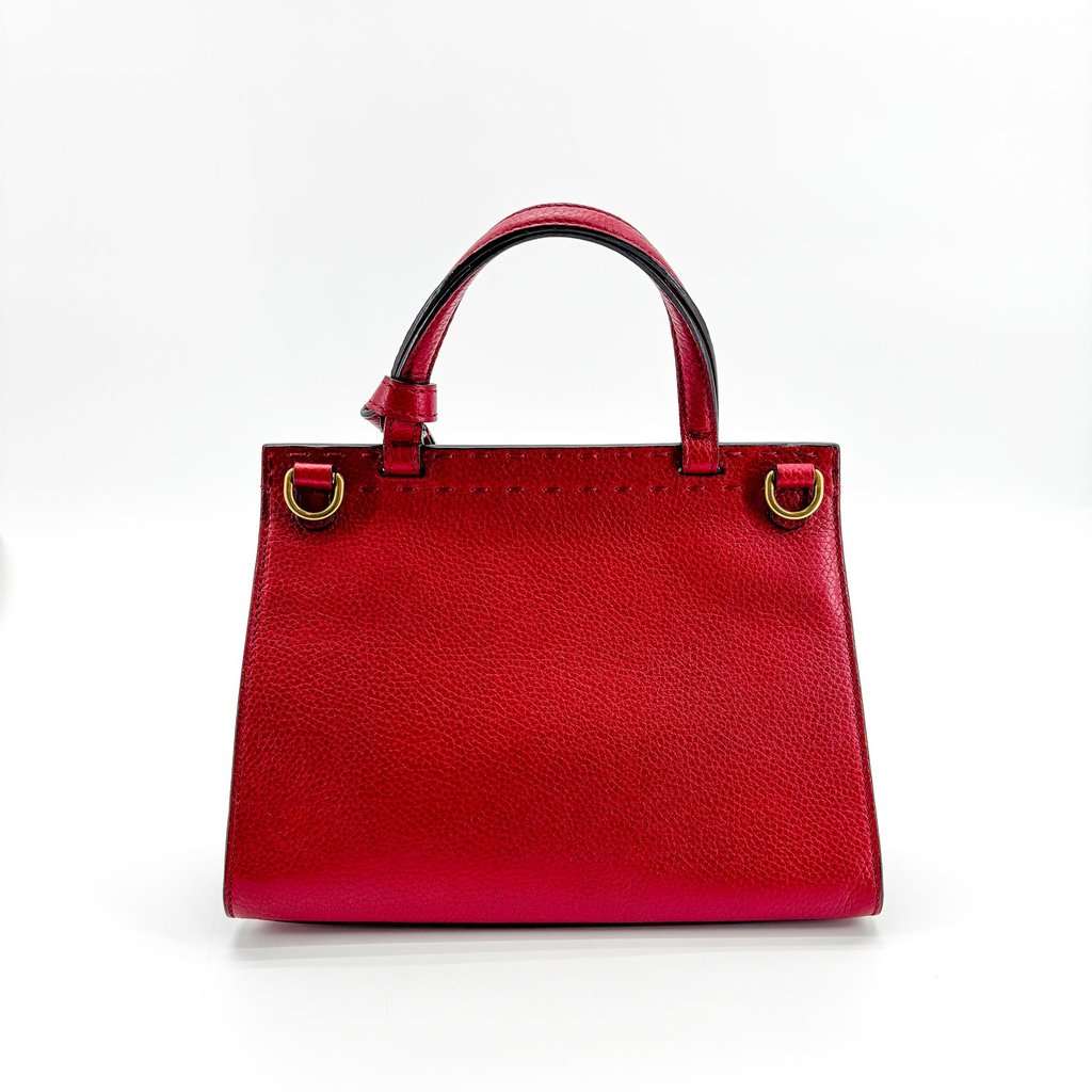Gucci GG Marmont Small Top Handle Bag Red Gold Leather Good - Inside View
