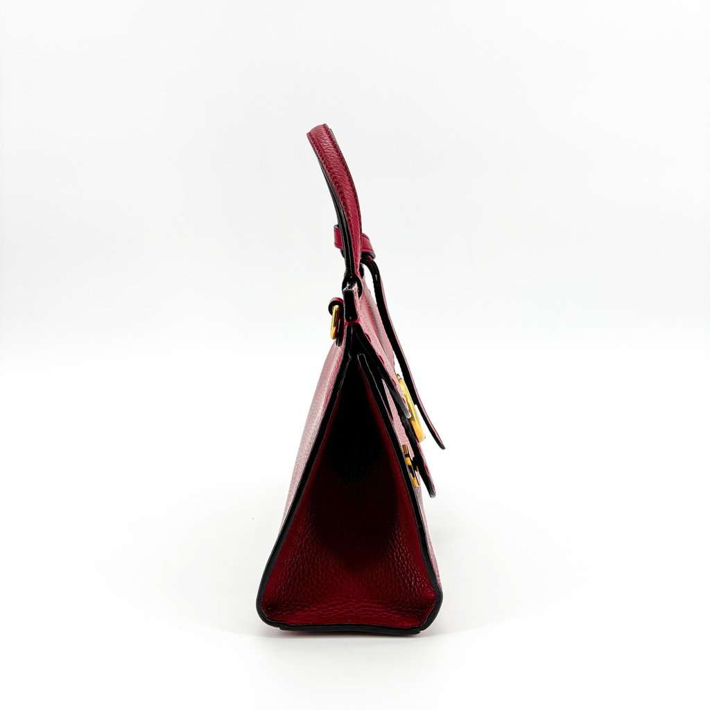 Gucci GG Marmont Small Top Handle Bag Red Gold Leather Good - Box View