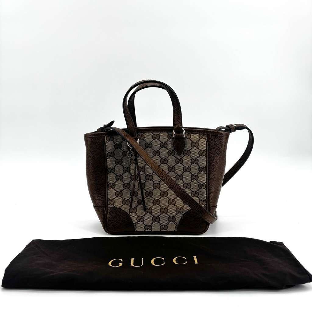 Gucci Bree GG Canvas Small Cross Bag Brown Beige Good - Back View