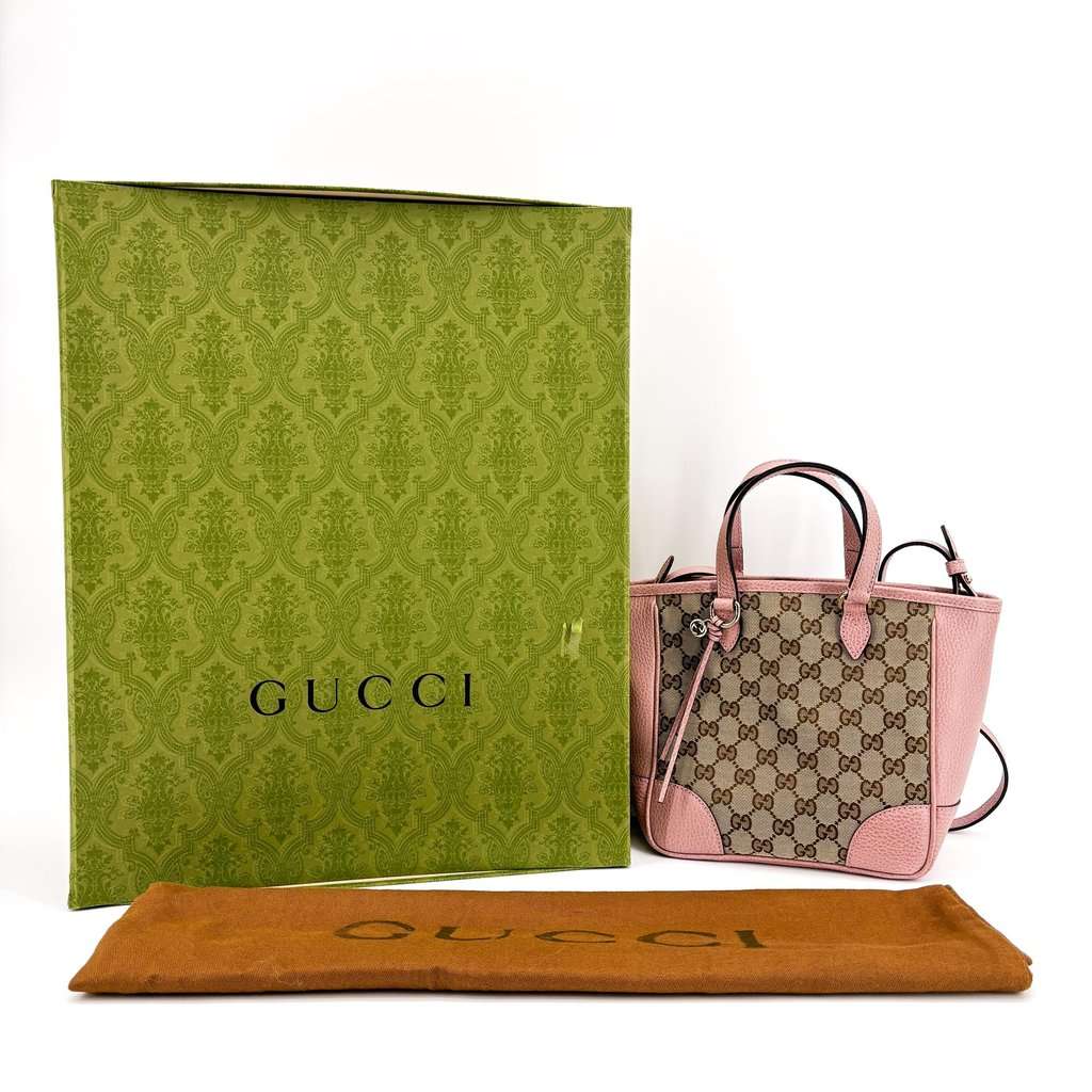 Gucci Bree GG Canvas Small Tote Bag Pink Beige Canvas Good - Back View
