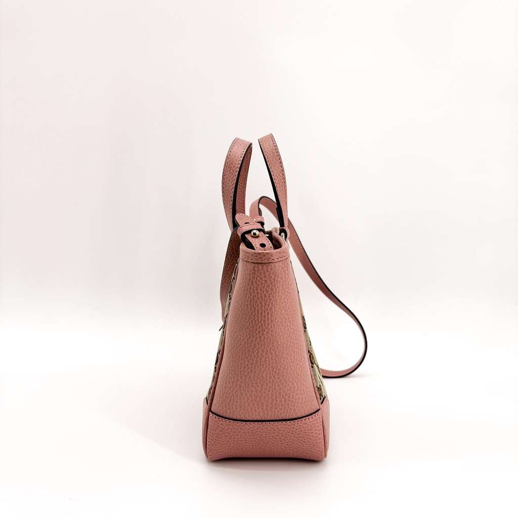 Gucci Bree GG Canvas Small Tote Bag Pink Beige Canvas Good - Box View