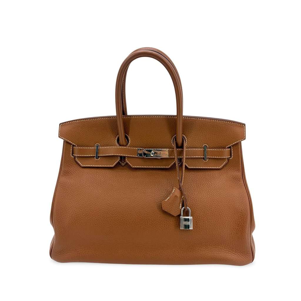 Hermès Birkin 35 Togo Brown Silver Hardware Brown Leather Very good - Front View