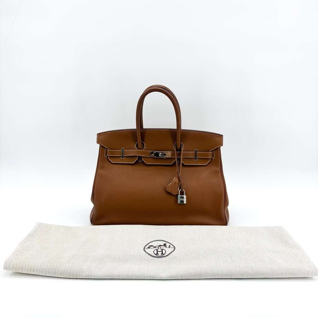 Hermès Birkin 35 Togo Brown Silver Hardware Brown Leather Very good - Back View