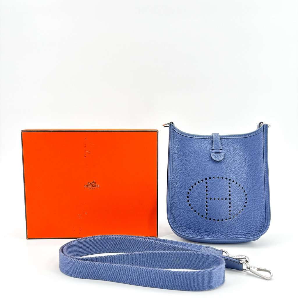 Hermès Evelyne 16 TPM Clemence Blue Blue Leather Very good - Back View