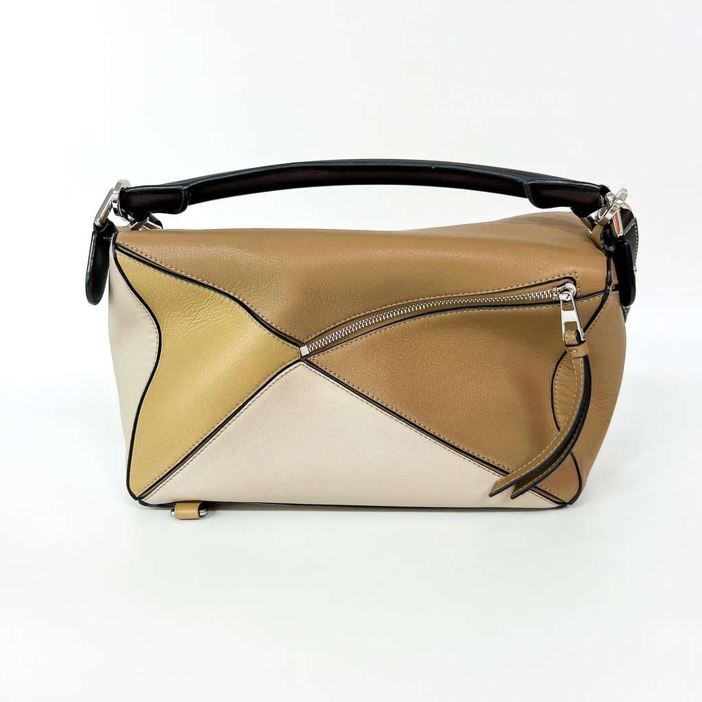 Loewe Small Puzzle Bag Soft Grain Calfskin Sand/Mink/Light Oat Beige Leather Very good - Inside View