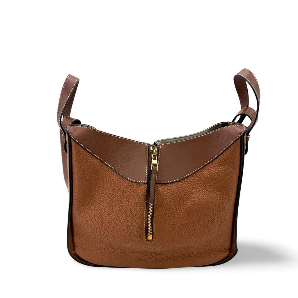 Loewe Hammock Small Bag Tan Grain Calfskin Brown Leather Very good - Front View