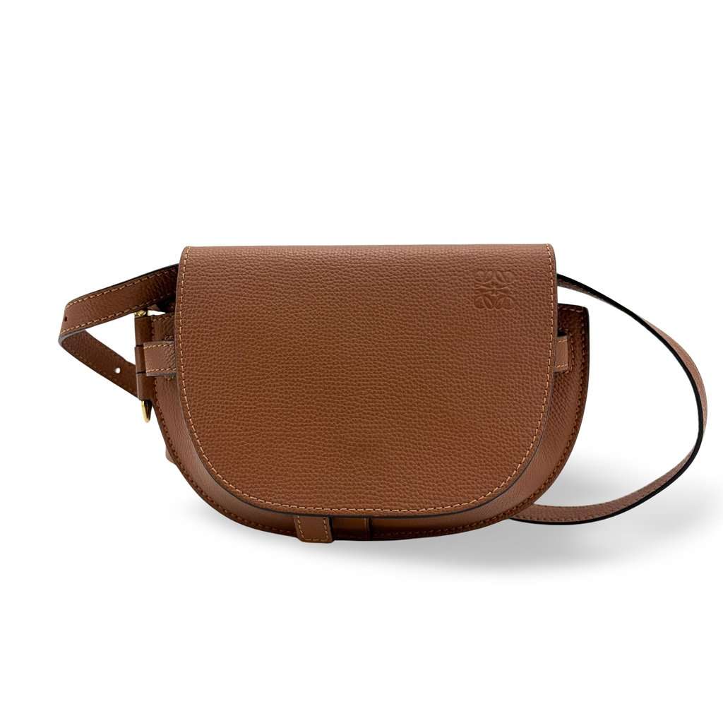 Loewe Mini Gate Dual Back Tan Brown Leather Very good - Front View