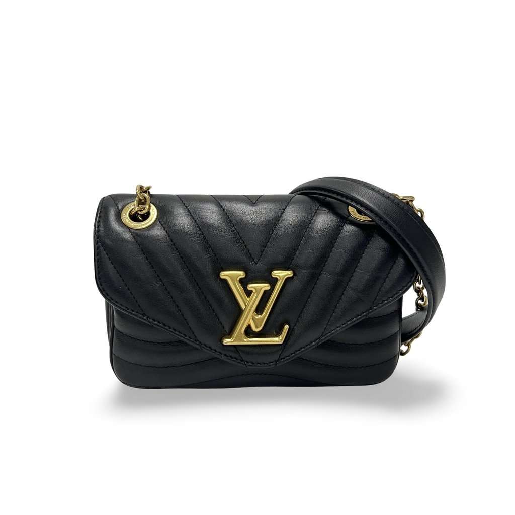 Louis Vuitton New Wave Chain Bag PM Black Black Leather Good - Front View