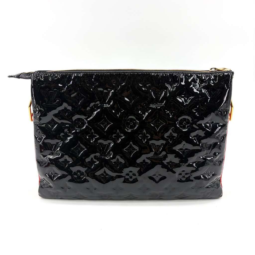 Louis Vuitton Monogram Vernis Pochette Cosmetic PM Noir Black Leather Good - Inside View