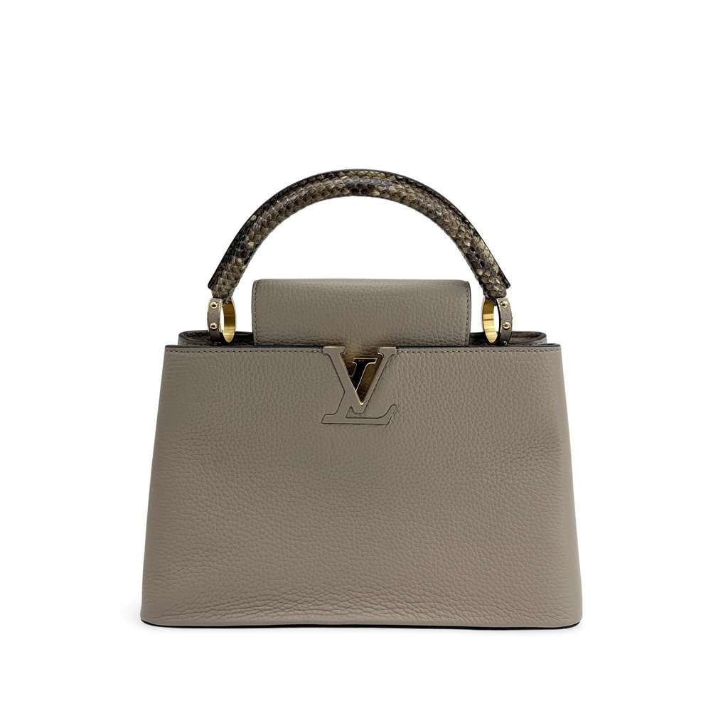 Louis Vuitton Capucines BB Gallé Torillon Python Handle Beige Leather Very good - Front View