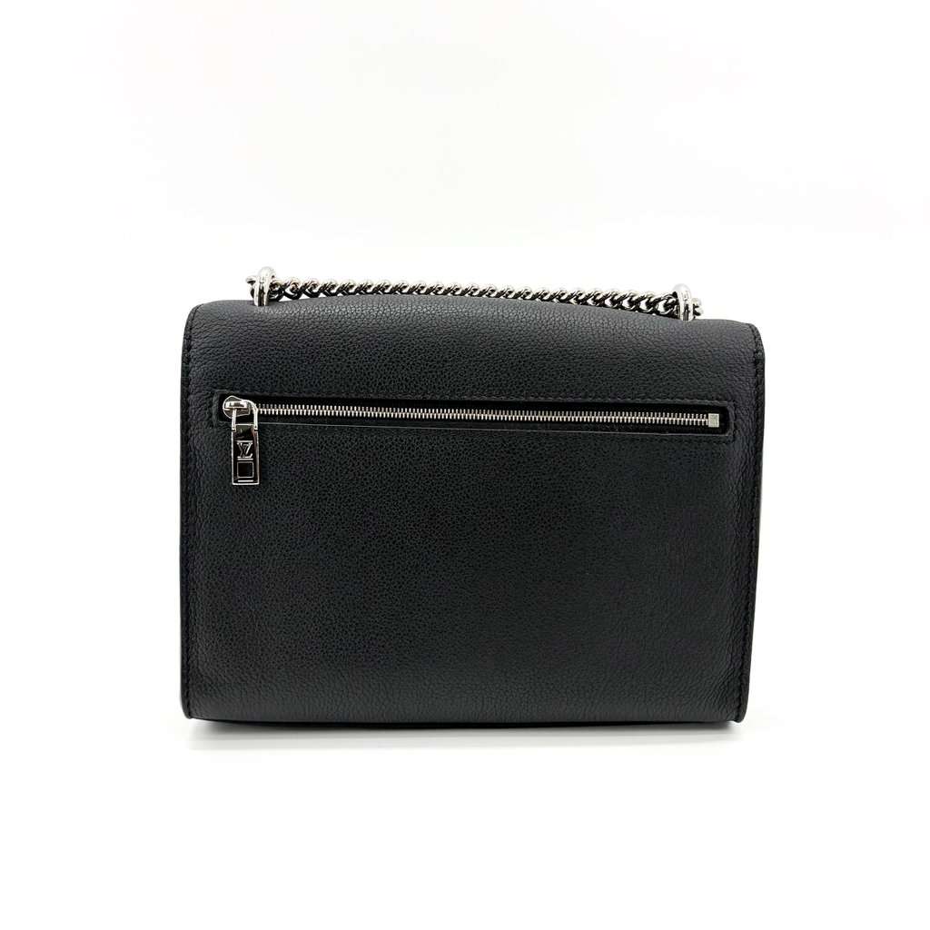 Louis Vuitton MyLockMe BB Chain Bag Black with Silver Hardware MultiColor Leather Very good - Back View