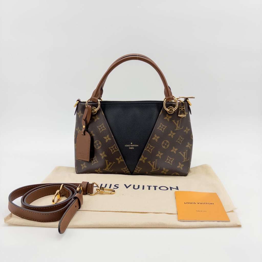 Louis Vuitton V Tote BB Monogram Noir MultiColor Canvas Good - Back View