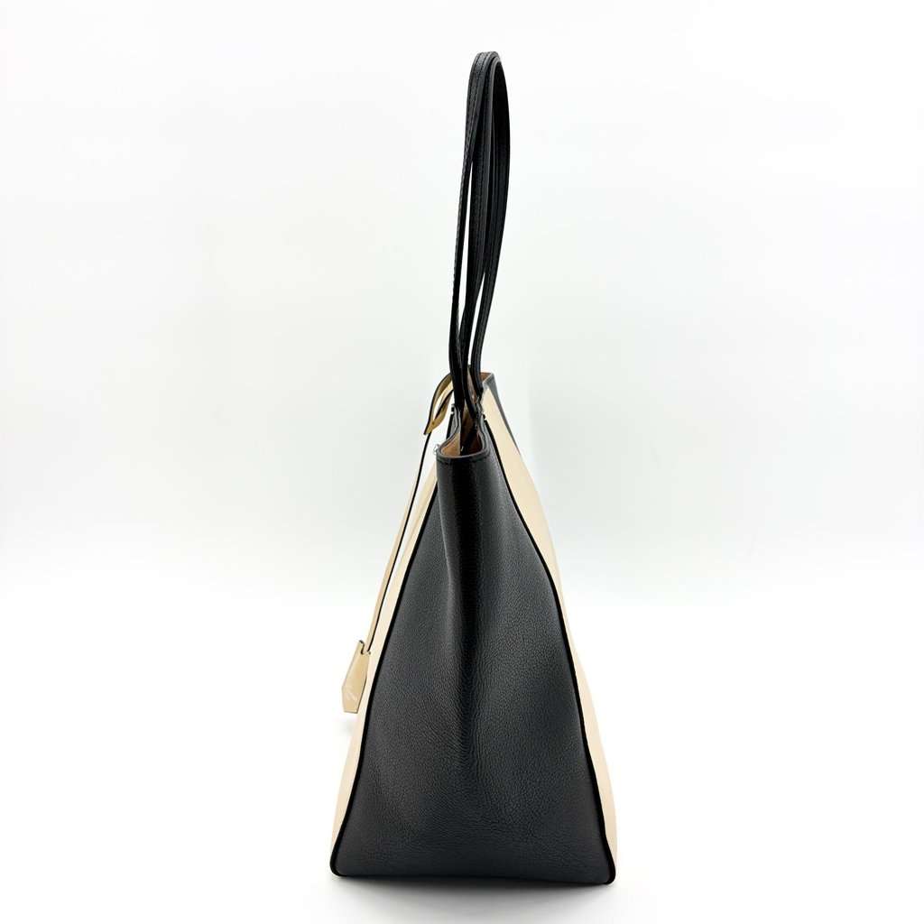 Louis Vuitton Lockme Shopper Black Beige Beige Leather Good - Model View