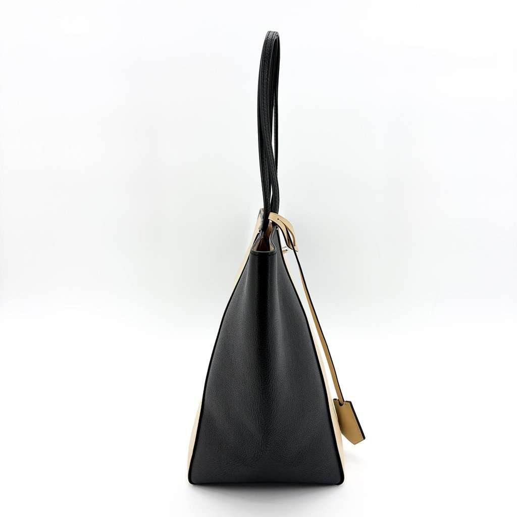 Louis Vuitton Lockme Shopper Black Beige Beige Leather Good - Box View