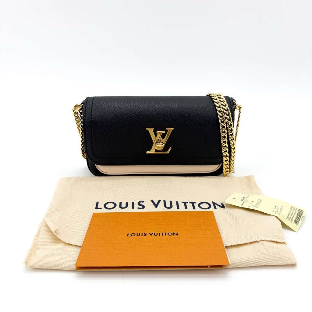 Louis Vuitton Lockme Chain Bag Noir Beige Beige Leather Very good - Back View