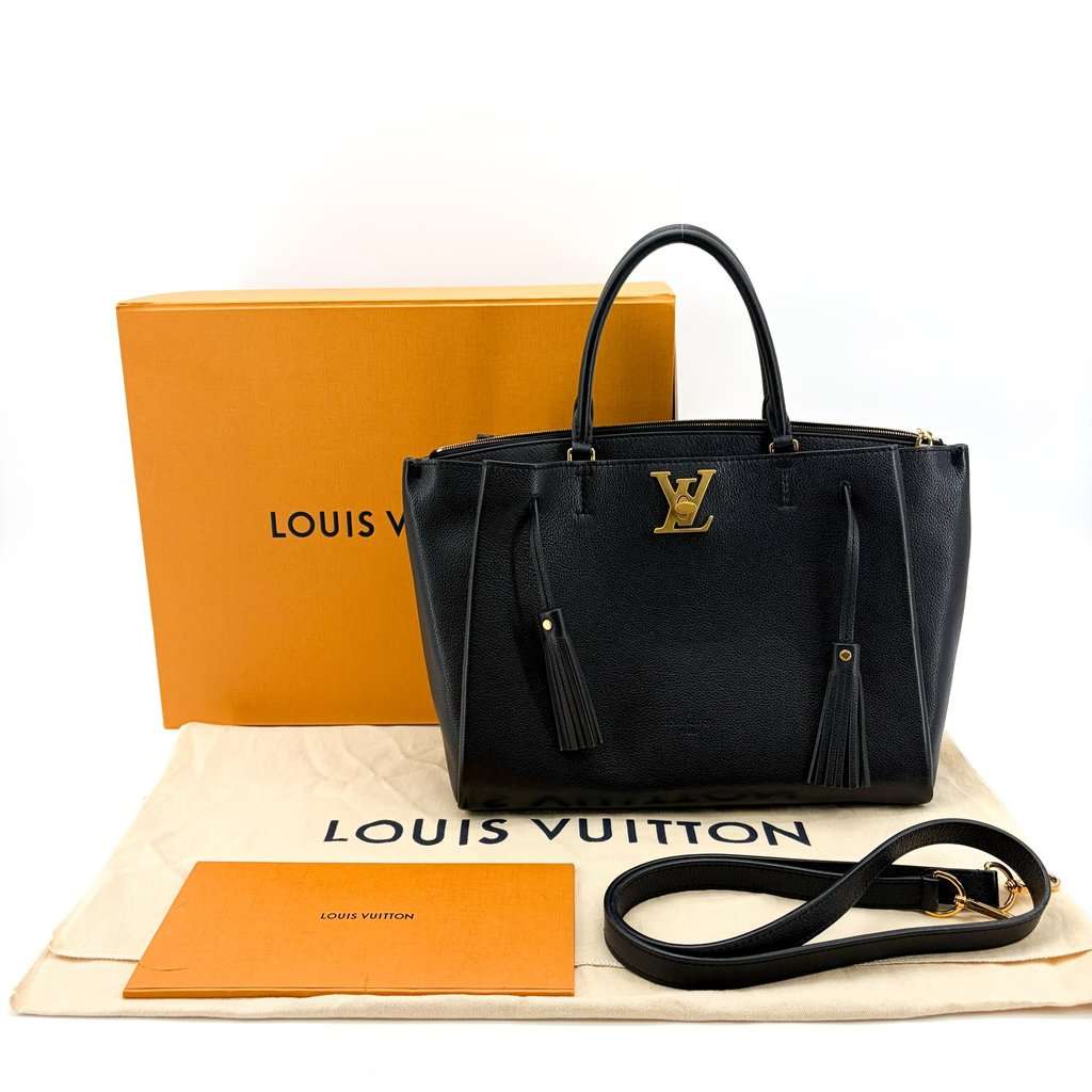 Louis Vuitton Haumea Mahina Noir Black Leather Good - Back View