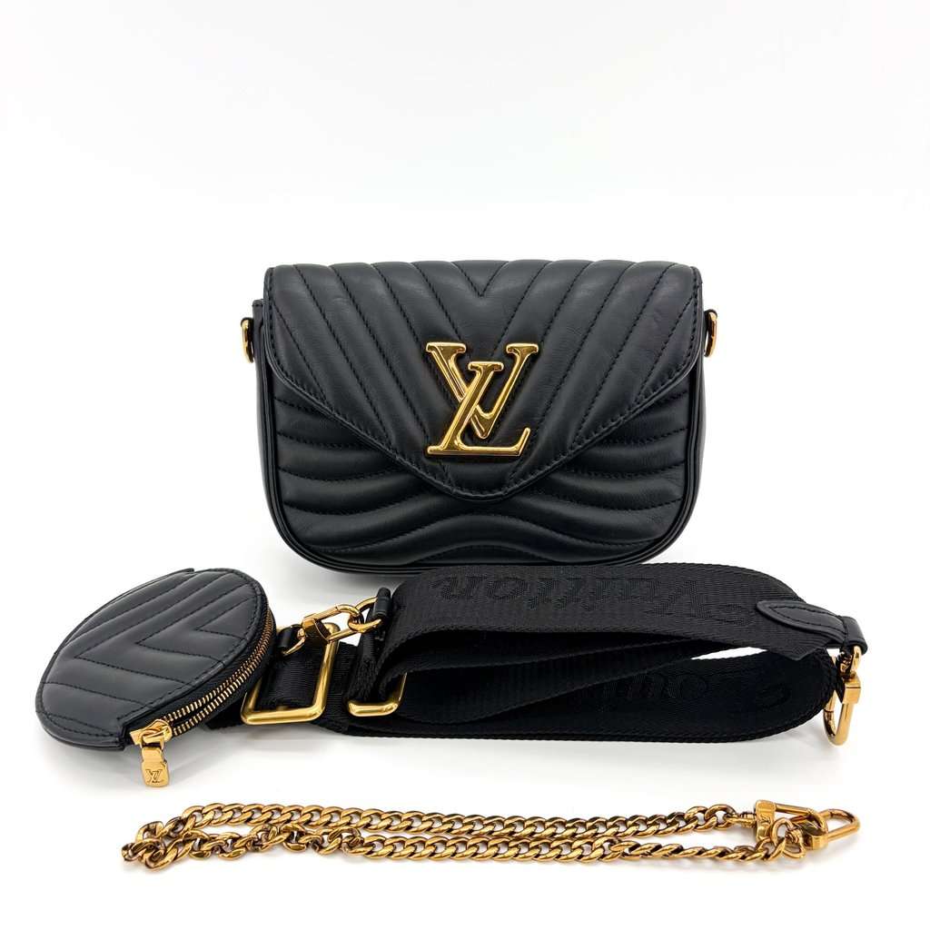 Louis Vuitton New Wave Multi Pochette Black Black Leather Very good - Back View