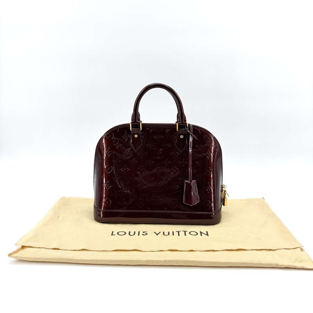 Louis Vuitton Alma PM Monogram Vernis Amarante Burgundy Leather Good - Back View