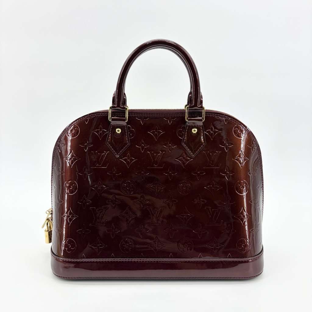 Louis Vuitton Alma PM Monogram Vernis Amarante Burgundy Leather Good - Inside View