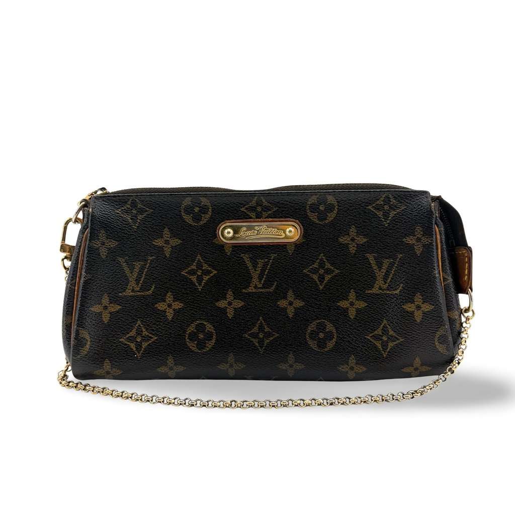 Louis Vuitton Monogram Eva Clutch Brown Canvas Good - Front View