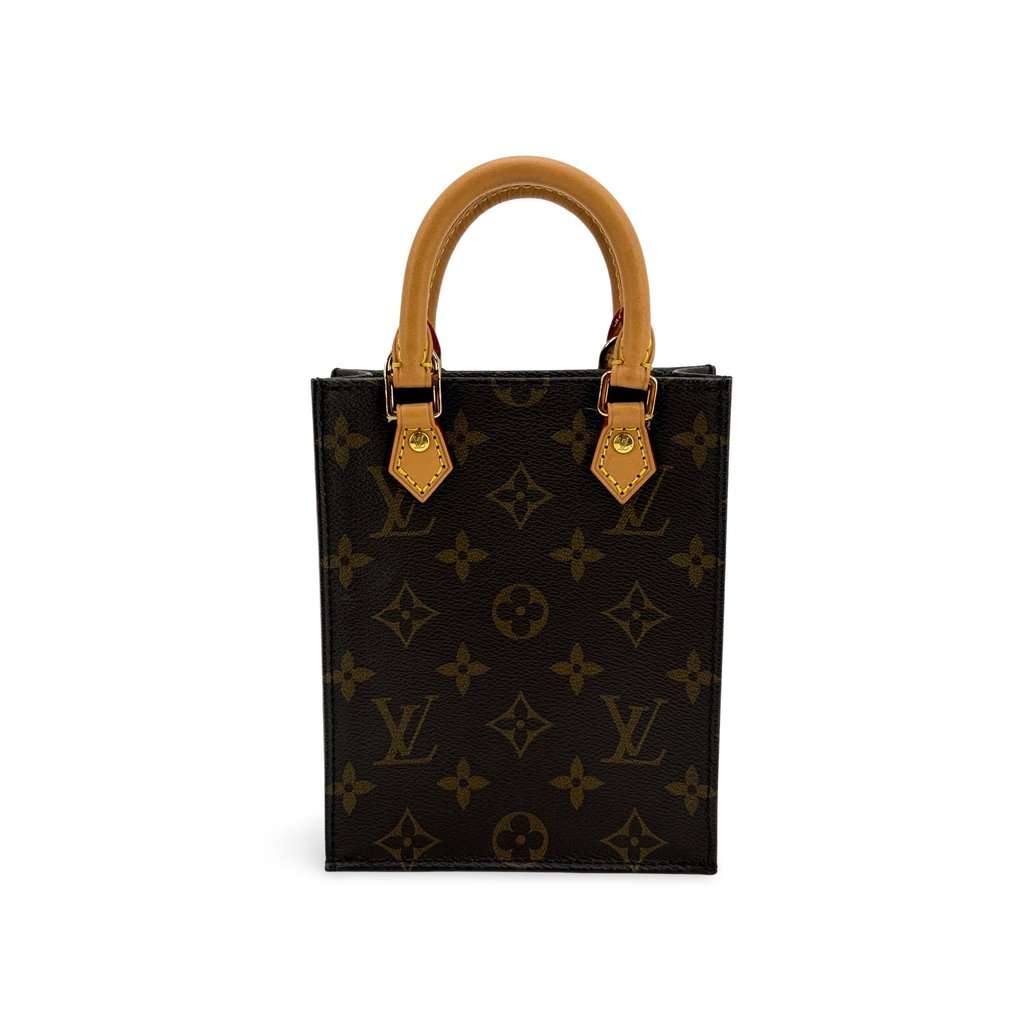 Louis Vuitton Monogram Petit Sac Plat Beige Canvas Very good - Front View