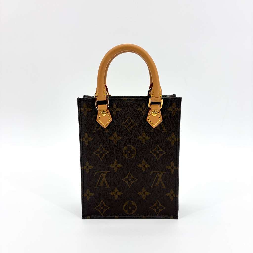 Louis Vuitton Monogram Petit Sac Plat Beige Canvas Very good - Inside View