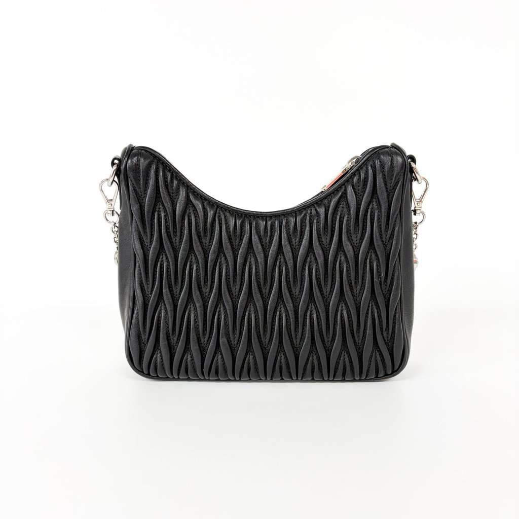 Miu Miu Matelassé Napa Leather Hobo Bag Black MultiColor Leather Very good - Inside View