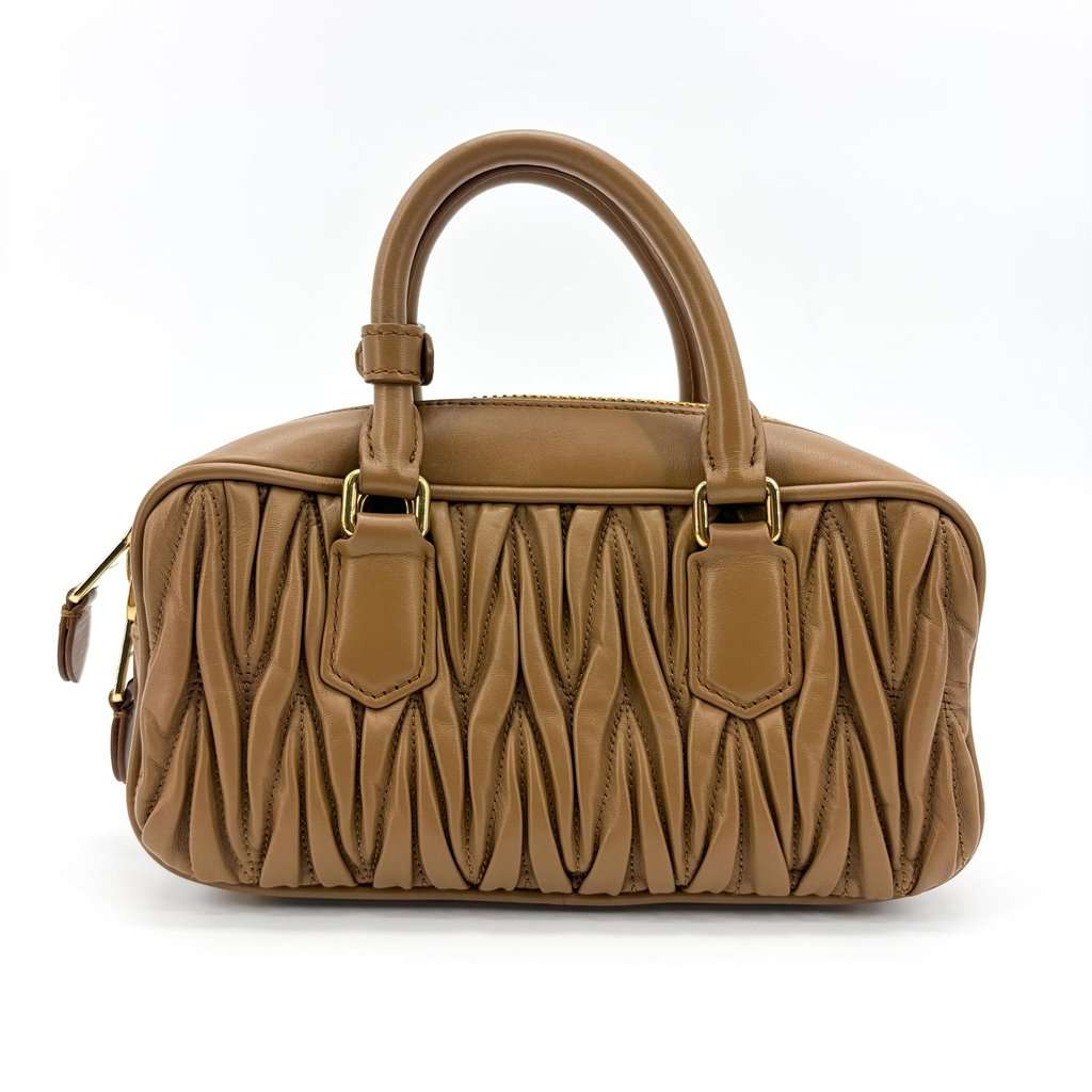 Miu Miu Arkadi Matelassé Napa Leather Bag Brown Brown Leather Very good - Inside View