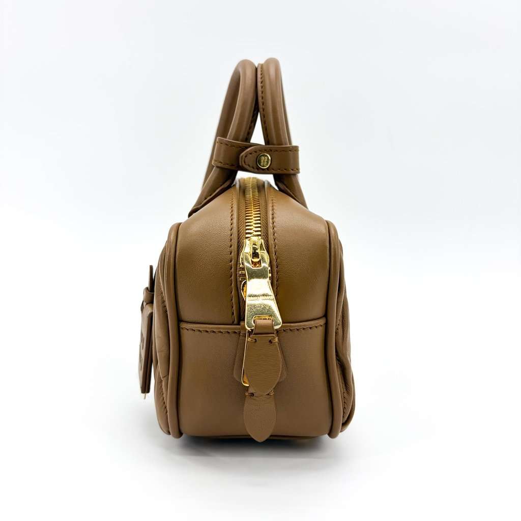 Miu Miu Arkadi Matelassé Napa Leather Bag Brown Brown Leather Very good - Model View