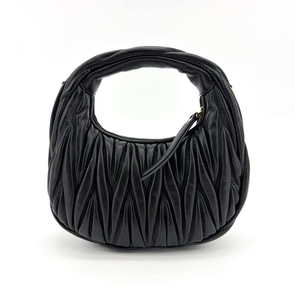 Miu Miu Wander Matelassé Napa Leather Mini Hobo Bag Black Black Leather Very good - Inside View