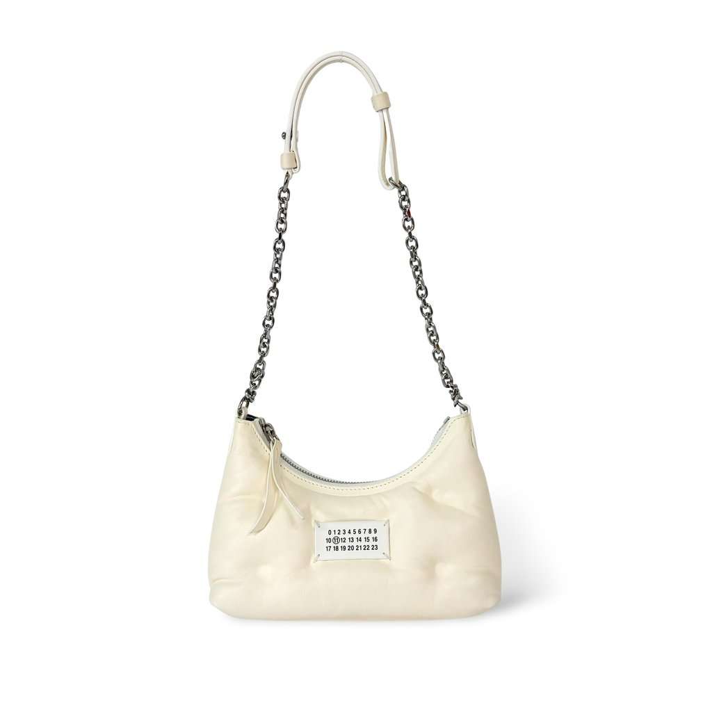 Maison Margiela Glam Slam Hobo Micro Bag Ivory Shoulder Bag Ecru Leather Good - Front View