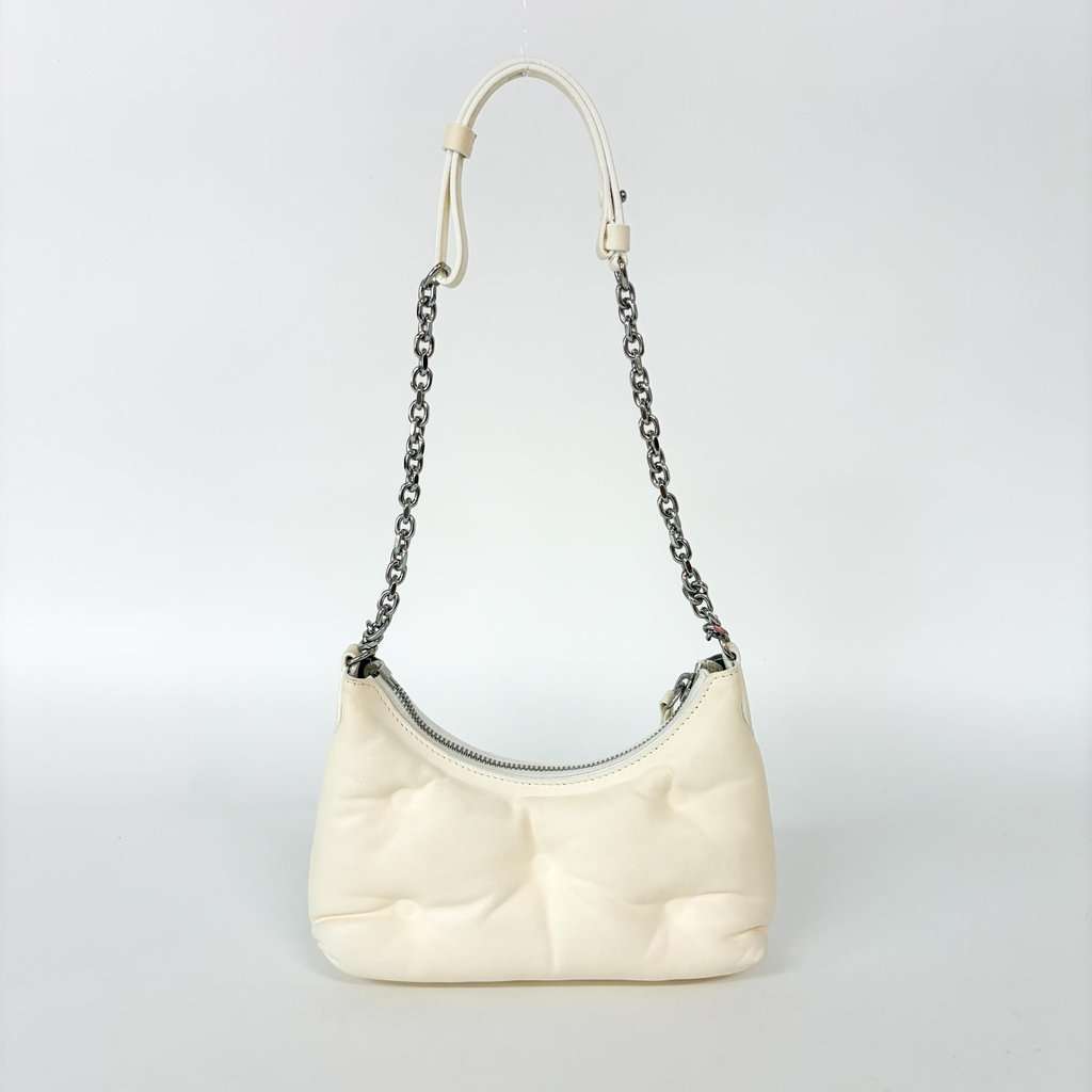 Maison Margiela Glam Slam Hobo Micro Bag Ivory Shoulder Bag Ecru Leather Good - Inside View