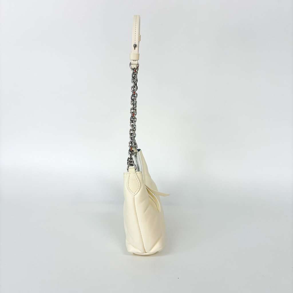 Maison Margiela Glam Slam Hobo Micro Bag Ivory Shoulder Bag Ecru Leather Good - Box View