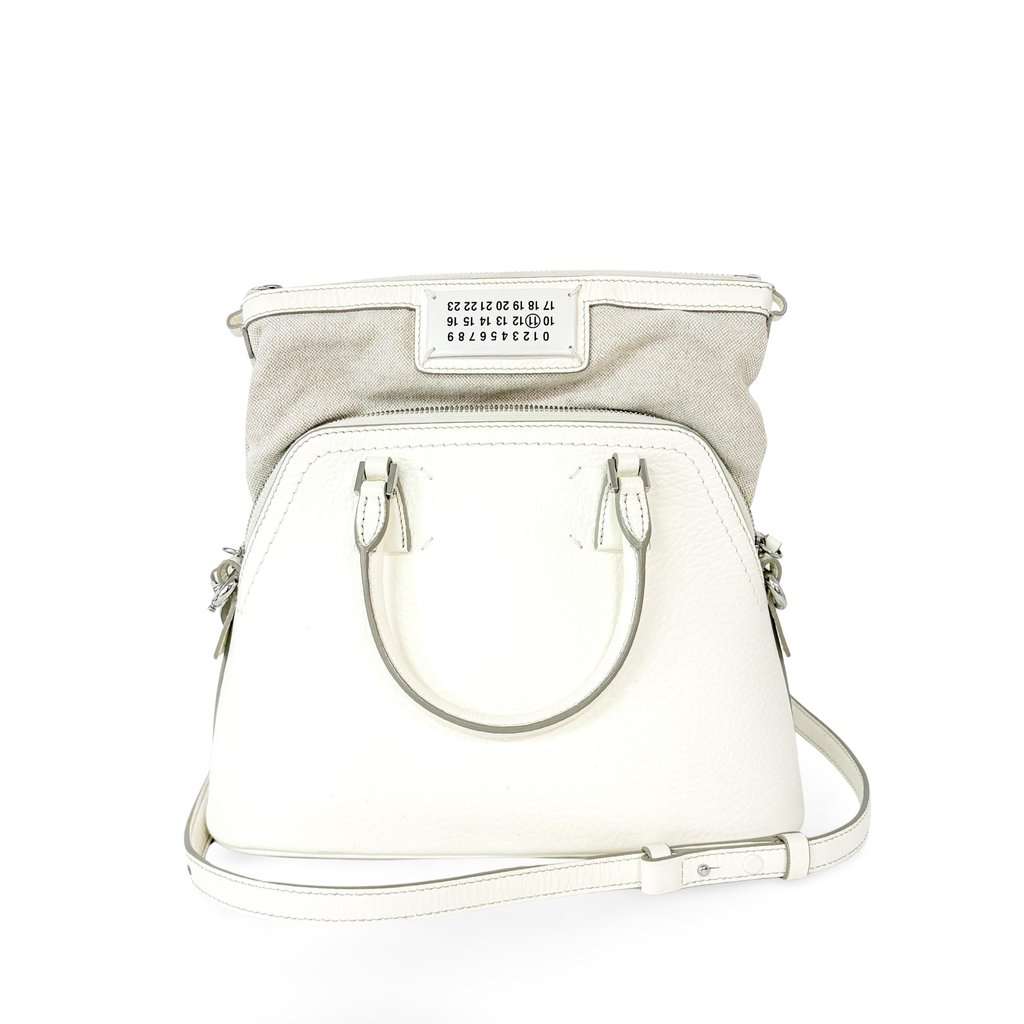Maison Margiela 5AC Small Handbag White MultiColor Canvas Fair - Front View