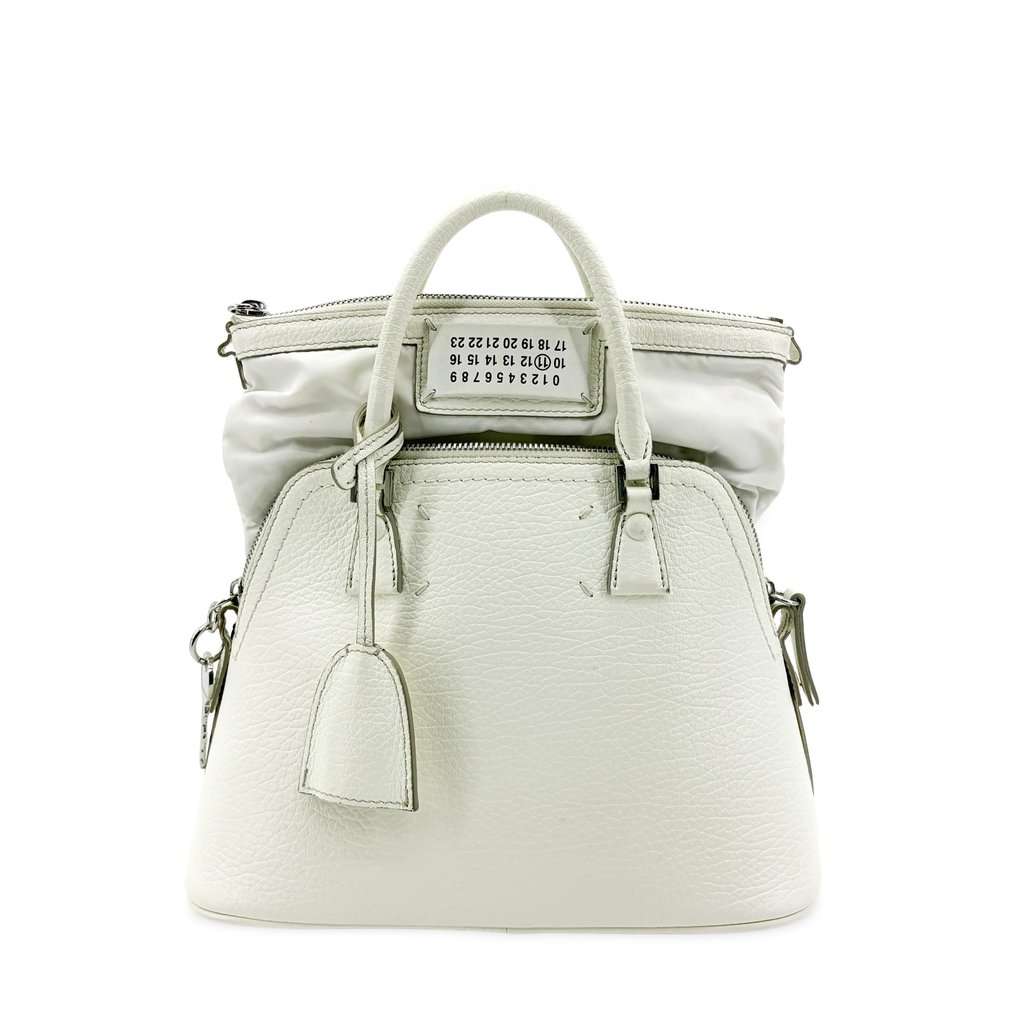 Maison Margiela 5AC Mini Handbag White White Leather Good - Front View