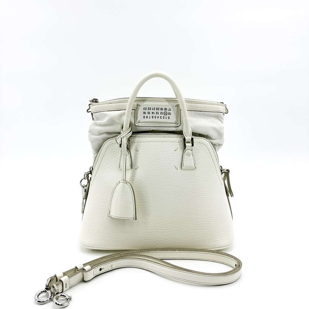 Maison Margiela 5AC Mini Handbag White White Leather Good - Back View