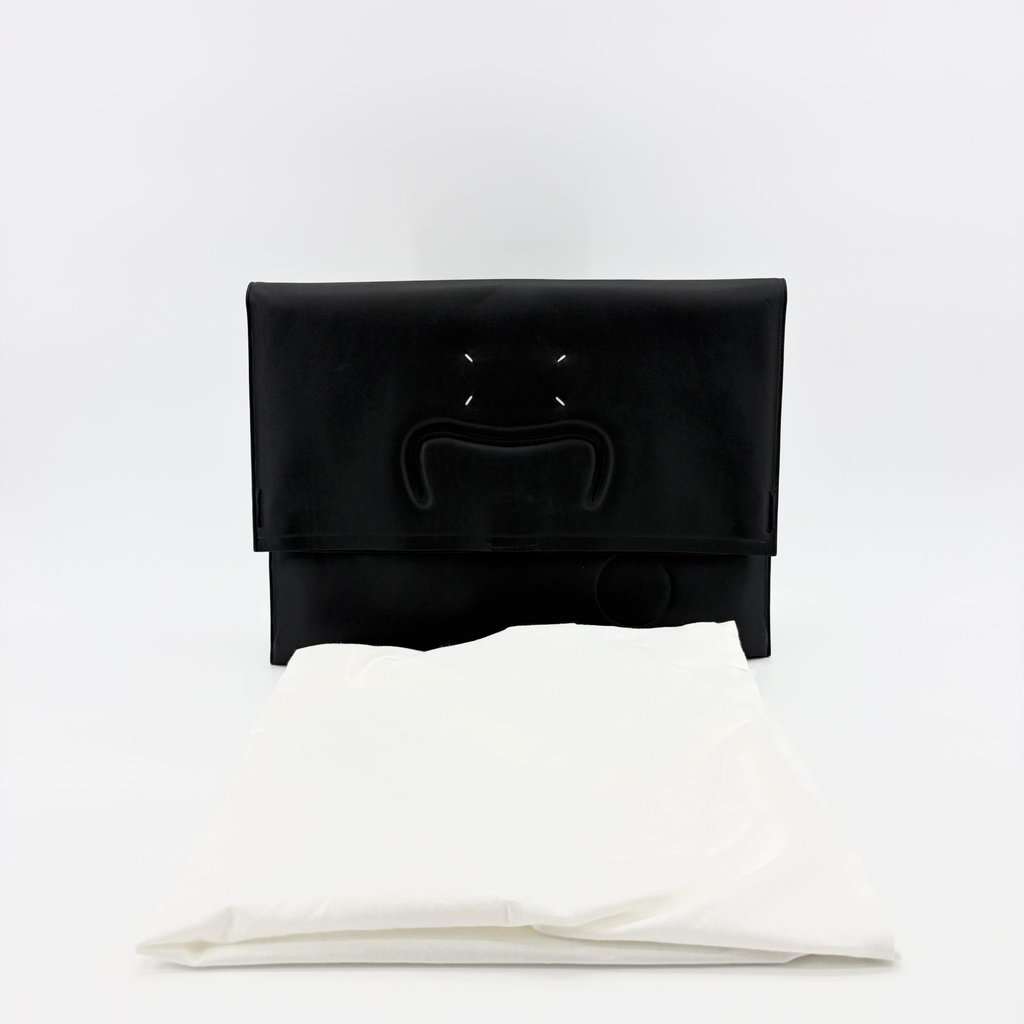 Maison Margiela Foldover Clutch Black Black Leather Very good - Back View