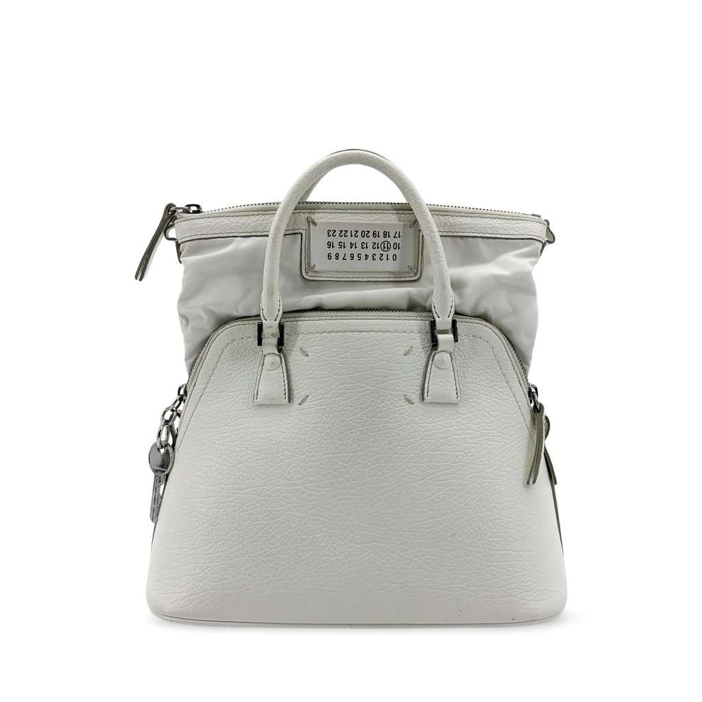Maison Margiela 5AC Mini Handbag White White Leather Fair - Front View