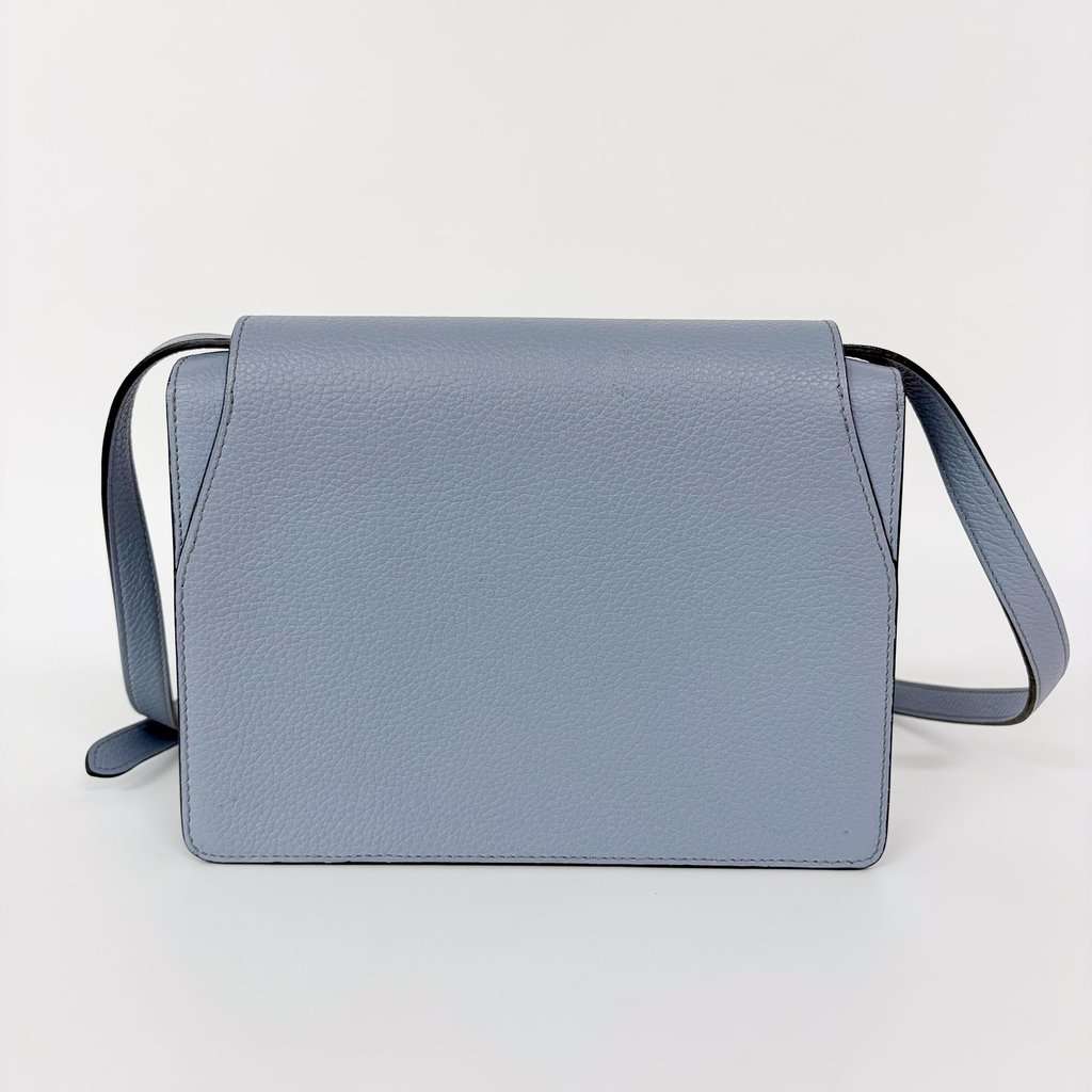 Moynat Leather Crossbody Bag Sky Blue Blue Leather Good - Back View