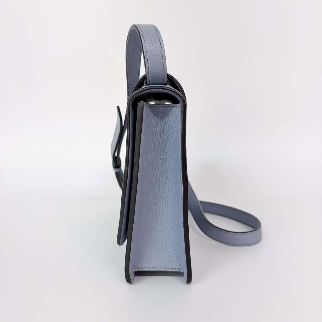 Moynat Leather Crossbody Bag Sky Blue Blue Leather Good - Inside View