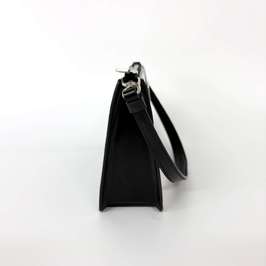 Prada Brushed Leather Mini Shoulder Bag Black Black Leather Good - Model View